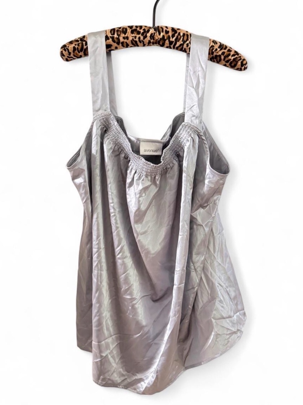 NWT Vintage Y2K Avenue Shimmery Silver Satin Blouse | 22/24
